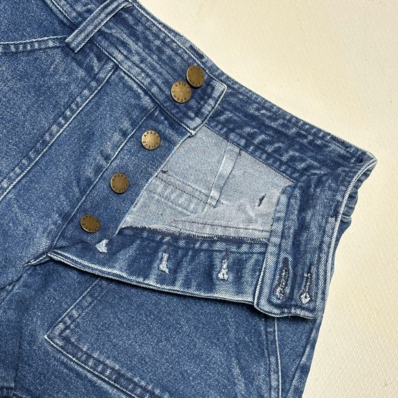 Apiece Apart Merida Denim Shorts Button Fly Navy Wash Size 0 EUC - Picture 5 of 16
